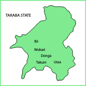 Taraba State map
